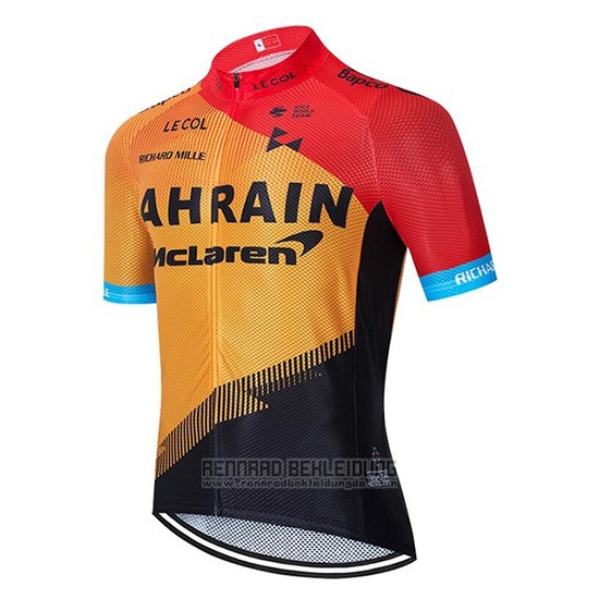 2020 Fahrradbekleidung Bahrain Mclaren Rot Orange Shwarz Trikot Kurzarm und Tragerhose - zum Schließen ins Bild klicken